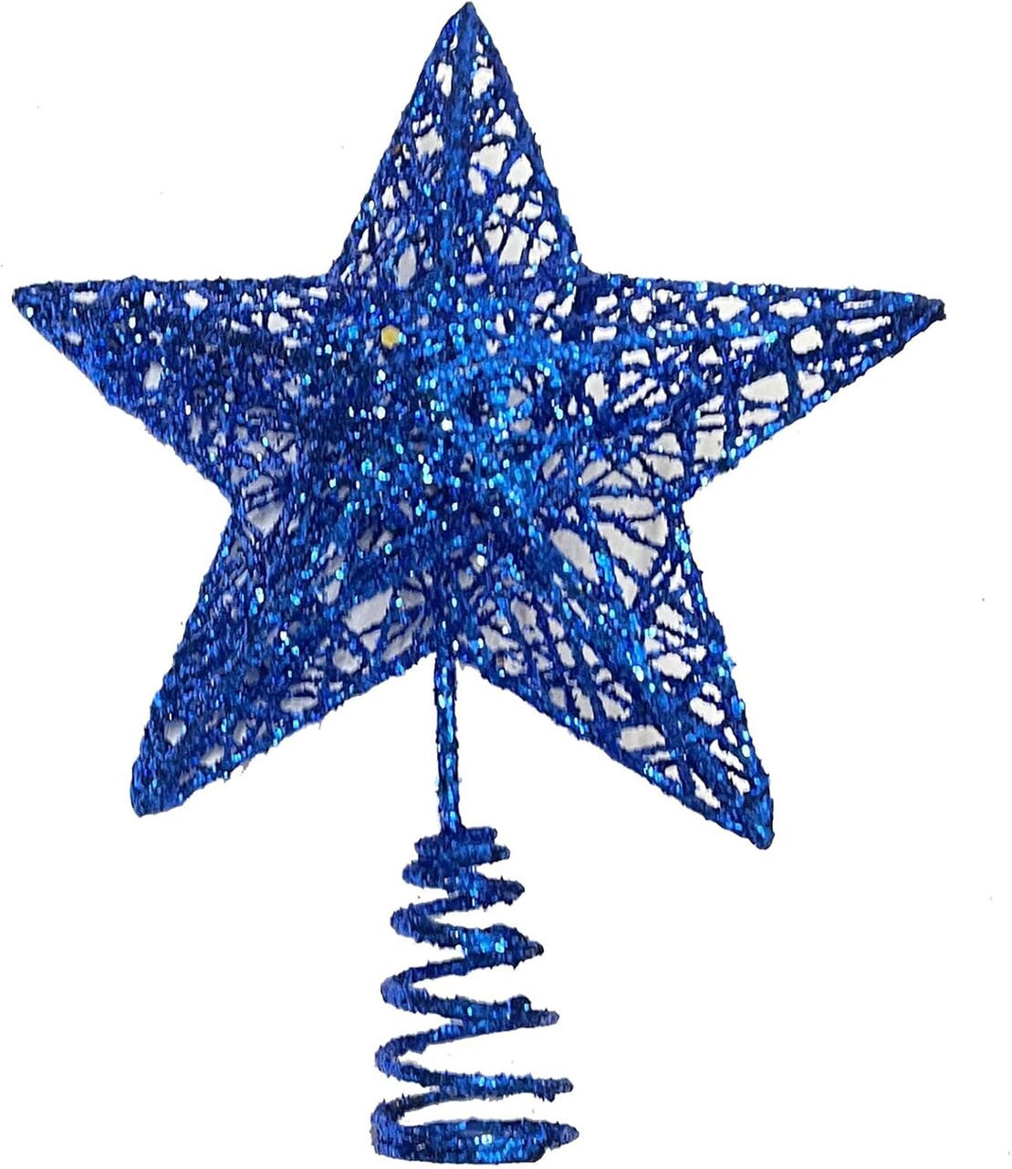 Christmas Tree Star Topper, Xmas Tree Topper Glittered 5 Point Star Treetop